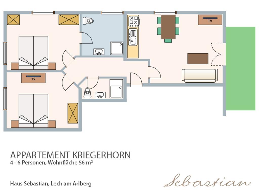 Haus Sebastian Lägenhet Lech am Arlberg Rum bild