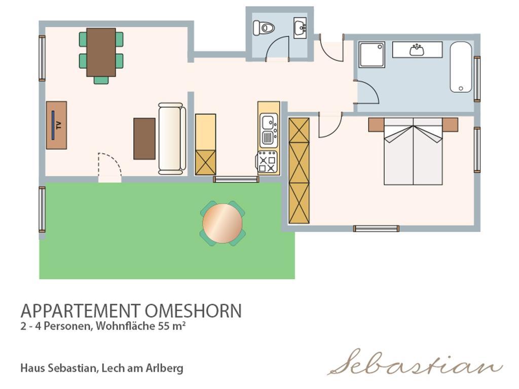 Haus Sebastian Lägenhet Lech am Arlberg Rum bild